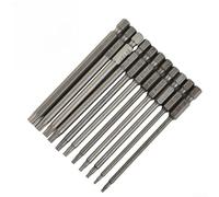Zilimontt T11 Jeu d'embouts de tournevis Torx de sécurité avec tige hexagonale de 6,35 mm, embouts en alliage d'acier magnétique extra longs de 100 mm, compatibles avec tournevis électriques et