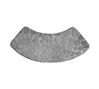 Zilimontt Tapis de bain incurvé, antidérapant, semi-circulaire, lavable, pour douche ou baignoire (gris clair)