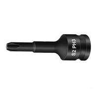 Zilimontt Tête d'adaptateur de douille de tournevis 3/8" pour PH1-PH4 PZ1-PZ4 SL3-SL8, 60 mm en acier chromé clé à choc hexagonale convertisseur pour clés à douille et (PH3)