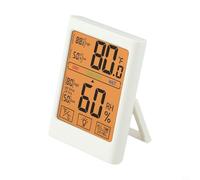 Zilimontt Thermomètre hygromètre numérique d'intérieur avec écran tactile et rétroéclairage, capteur de température et d'humidité précis, grand écran LCD station météo, magnétique (blanc)