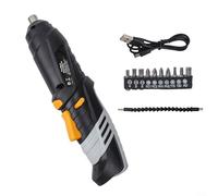 Zilimontt Tournevis électrique sans fil rechargeable par USB 3,6 V 1300 mAh batterie Li-Ion avec interrupteur avant/arrière, lumière de travail et tige flexible pour bricolage