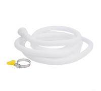 Zilimontt Tuyau de vidange en PVC avec pince, tuyau d'extension flexible et anti-fuite pour climatiseur, machine à laver et robinet de cuisine, grand diamètre (300 cm) Blanc 5 m
