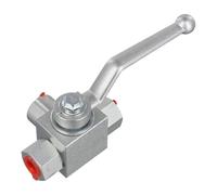 Zilimontt Vanne à boisseau sphérique hydraulique à 3 voies haute pression, 10,2 cm vers filetage en acier au carbone pour usage industriel, 500 bar MWP, revêtement en caoutchouc avec joint dur (G1/4)