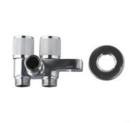 Zilimontt Vanne d'angle en alliage de zinc avec double sortie G1/2" pour pommeau de douche, toilettes, lavabo, salle de bain, cuisine, raccords de plomberie (chromé)