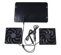 Zilimontt Ventilateur à énergie solaire 12 V 10 W étanche double ventilateur d'échappement avec cordon d'alimentation de 2 m pour camping, serre, cuisine, maisons d'animaux, granges, écuries, cabanes