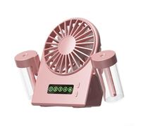 Zilimontt Ventilateur brumisateur rechargeable avec vitesses réglables pour le camping, le bureau et le refroidissement personnel (rose)