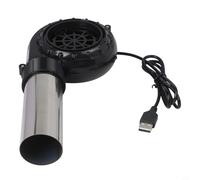Zilimontt Ventilateur de barbecue portable USB avec vitesse réglable, conduit d'air en acier inoxydable, soufflets de feu portatifs pour barbecue extérieur, réchaud de camping, cheminée et foyer