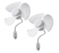 Zilimontt Ventilateur de bureau à DEL E27 avec fonctionnement silencieux, ventilateur de refroidissement portable à tube flexible, direction du vent réglable pour bureau, dortoir et maison, ABS de 14