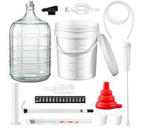Ziliny Le kit de fabrication de vin comprend une bonbonne de 19 litres, un seau et un couvercle, un siphon automatique, un hydromètre, un testeur de pourcentage d'alcool, un remplisseur de bouteille