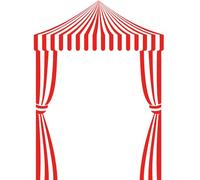 Ziliny Lot de 3 décorations de carnaval - Décoration de fête de cirque - Bannière rayée rouge et blanche - Tente de cirque - Support de concession - Décoration pour Halloween sur le thème du cirque