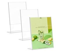 Zillary 3 Pièces Présentoir A5 acrylique, Présentoir de table incliné, Presentoir en Plastique Transparent, Support en L Présentoir de table incliné, pour restaurants, hôtels, conférence, 21*15cm