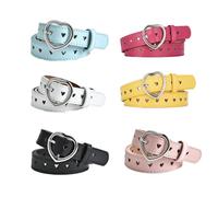 Zillary Cinture Per Bambini, 6 Pezzi Cintura Per Ragazze, Cintura Elastica Per Bambini, Cintura Sottile Per Ragazze, Cintura Con Fibbia a Forma Di Cuore, Adatto Per Abiti, Pantaloni e Giacche