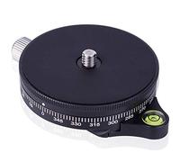 Zillesase Caméra de Base 360° gravés Verrouillage Noir | Échelle gravée à 360° par pas de 2,5°, vis 3/8 pouce et capacité de charge 12 kg, couleur noire.