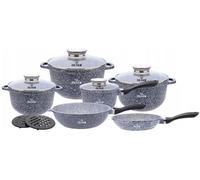 Zilner 12 pcs. set de casseroles, casserole, poêle,batterie de cuisine,soucoupe,set de casseroles en céramique avec couvercle