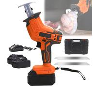 ZILOOK Scie à Os sans Fil, Scie De Boucher éLectrique Domestique Commerciale, Portable Professionnel, Moteur à Noyau De Cuivre, avec 2 Piles + 2 Dentelures, pour Os, Viande CongeléE, Porc