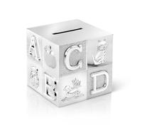 Zilverstad A6016260 Tirelire Cube Grand ABC Argenté Laqué