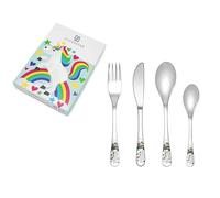 Zilverstad - Service à vaisselle pour enfants 4 pièces Licorne en inox 18/10
