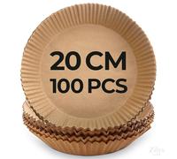 Zilys Home - 100 Pcs Papier Cuisson Rond 20cm | Compatibles Air Fryer Cosori, Ninja, Philips… | Résistants à 220°C | Sans BPA, Non Blanchis | Accessoires Friteuse 4-6L + eBook Offert