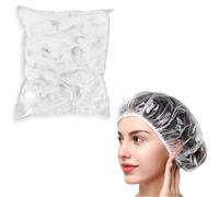 ZILZUFA 100 Capuchons de Douche Jetables Transparents (50 cm), Protection Cheveux pour Salon/Voyage, Charlotte Cheveux Douche Bonnet de Douche Femme