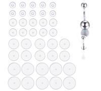 ZILZUFA Lot de 40 disques de Piercing en Silicone Transparent pour Piercing - 3/5/7/9 mm - Stabilisateur en Plastique pour Boucles d'oreilles.