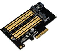 ZimaBoard M.2 NVME 32Gbps M Key PCIe 4.0 x4 Dual SSD Adapter Card for ZimaBoard Server Desktop PC Support SATA 6Gbps NGFF B Key Expansion Card without Heat Sink