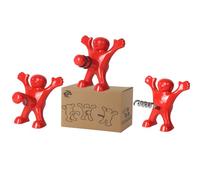 ZIMAIC Composé de 3 Mignons Tire-Bouchons - Ouvre Bouteille Vin/Bière- Cadeau Original pour Amateurs Vin Homme et Femme - Idéal Noël, Anniversaire, et Usage Quotidien - Rouge