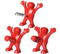 ZIMAIC Composé de 3 Mignons Tire-Bouchons - Ouvre Bouteille Vin/Bière- Cadeau Original pour Amateurs Vin Homme et Femme - Idéal Noël, Anniversaire, et Usage Quotidien - Rouge
