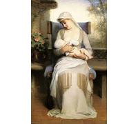 ZIMARO Image murale sur toile Affiche Decoration Murale Peinture classique Jeune mère allaitant son bébé par Emile Levy pour la décoration de bureau 60x90cm