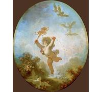 ZIMARO Peinture Murale d'art l'image Affiche en toile Célèbre Fragonard Jean Honneur à l'amour comme folie pour le décor de couloir 60x90cm