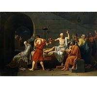 ZIMARO Wall Art Impression sur Toile Photos d'œuvres d'art la reproduction Jacques-louis David la Mort de Socrate pour la décoration intérieure 60x90cm
