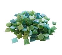 Zimasi Mosaïque en verre 900 g - Pierres en verre pour bricolage et bricolage - Mélange de verts - Kit de bricolage avec mosaïques pour adultes et enfants - Pierres mosaïque robustes pour projets