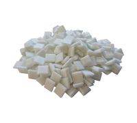 Zimasi Mosaïque en verre 900 g, pour bricolage et bricolage, blancs, kit de bricolage avec pierres mosaïques, pour adultes et enfants, robustes, pour projets créatifs - Environ 1350 pièces, 1 x 1 cm