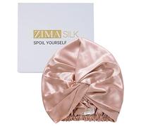 ZIMASILK Bonnet de Nuit 100% Soie de mûrier 22 Momme pour Femme - Soin des Cheveux en Soie Naturelle pour Dormir, Bonnet Élastique qui Reste sur la Tête, Plissé Classique