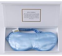 ZIMASILK Masque de sommeil réglable 100 % soie de mûrier 22 mommes pour dormir, rempli de soie de mûrier de qualité supérieure, doux et respirant (bleu ciel)