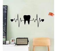 ZIMBRO Stickers dentaires en vinyle Art Déco Clinique Dentaire Stickers muraux Art Sculpté 57 x 24 cm