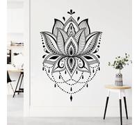 ZIMBRO Stickers muraux Bouddha Lotus Art décoratif Art ancien Noir 42 x 62 cm