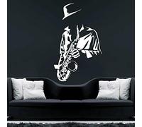 ZIMBRO Stickers muraux pour chambre à coucher Musique jazz Art mural Deco Home Decor Musique imperméable écran solaire autocollants Chambre 42 x 68 cm