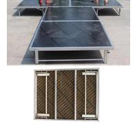 ZIMGOD Plateforme de Scène Estrade Modulaire Rectangulaire, Plateforme de Scène de 128 x 100cm avec Pieds Pliables, Escalier en Panneaux Composites et Métal pour Les Concerts(Height 30cm (11 3/4in))
