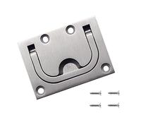 Zimjoy 1 pièces Poignée de Trappe pour Bateaux,Trappe Enfoncée Poignée de Traction d'ascenseur de Cabinet en Acier Inoxydable,avec 4 Vis pour Casier d'armoire Marine Yacht Boat(76 x 57mm) Argent 1Pcs