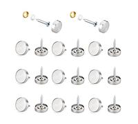 Zimjoy 20 pièces Vis à Miroir 16mm en Acier Inoxydable Miroir Décoratif Vis Couvercle Cap Clous avec Rondelles Pour Tables à Miroir Plaques De Bain Armoires Panneaux en Verre(Argent)