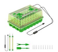 ZimmergewäChshaus - Mini serre de culture avec lumière - 40 grandes cellules - Avec couvercle surélevé - Boîte de culture - Tapis chauffant - Plateaux de démarrage - Lumière blanche et bleue