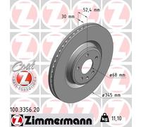 ZIMMERMANN 100.3356.20 Disque de frein pour AUDI,AUDI (FAW),PORSCHE,VW (SVW)