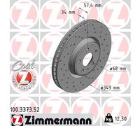 Zimmermann Disque de frein 100.3373.52 ventilé intérieur 2x pour Audi VW