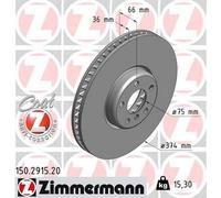 ZIMMERMANN 150.2915.20 Coat Z Disque de frein Avant droit pour BMW 5 GT (F07)