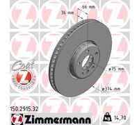 ZIMMERMANN 150.2915.32 Disque de frein pour BMW