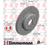 2x Disque de frein ventilé de l'intérieur 150.2920.32 ZIMMERMANN pour BMW 3