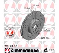 ZIMMERMANN 150.2936.52 Disque de frein pour BMW,TOYOTA