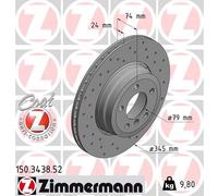 ZIMMERMANN 150.3438.52 Disque de frein pour BMW