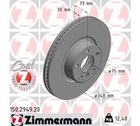 Zimmermann 1X Disque De Frein Avant Ø348 Mm Ventilé Pour BMW X4 F26