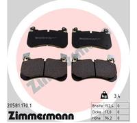 ZIMMERMANN 20581.170.1 Kit de plaquettes de frein, frein à disque pour LAND ROVE
